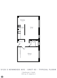  Floor Plan 1 Bed | 1 Bath (B2)