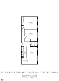  Floor Plan 2 Bed | 1 Bath (C1)