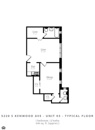  Floor Plan 1 Bed | 1.5 Bath (B3)