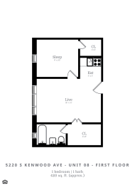  Floor Plan 1 Bed | 1 Bath (B7)