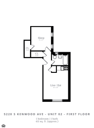  Floor Plan 1 Bed | 1 Bath (B9)