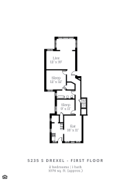  Floor Plan 2 Bedroom, 1 Bathroom C2