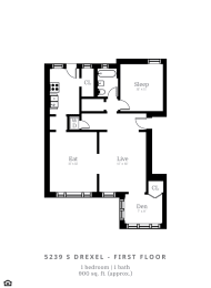  Floor Plan 1 Bedroom, 1 Bathroom B2