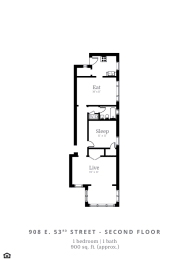 Floor Plan 2 Bedroom, 1 Bathroom C1