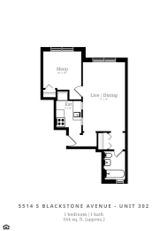  Floor Plan 1 Bedroom | 1 Bathroom (B5)
