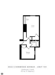  Floor Plan 1 Bed |1 Bath (B7)