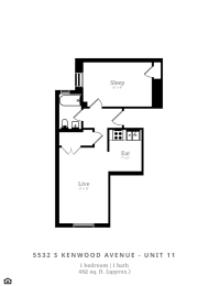  Floor Plan 1 Bed | 1 Bath (B5)