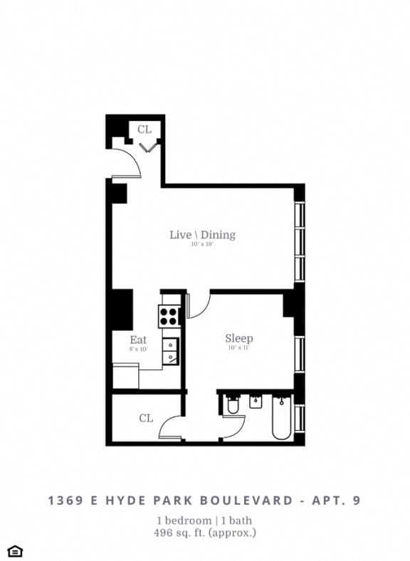Floor Plan  1 Bed | 1 Bath (B1)