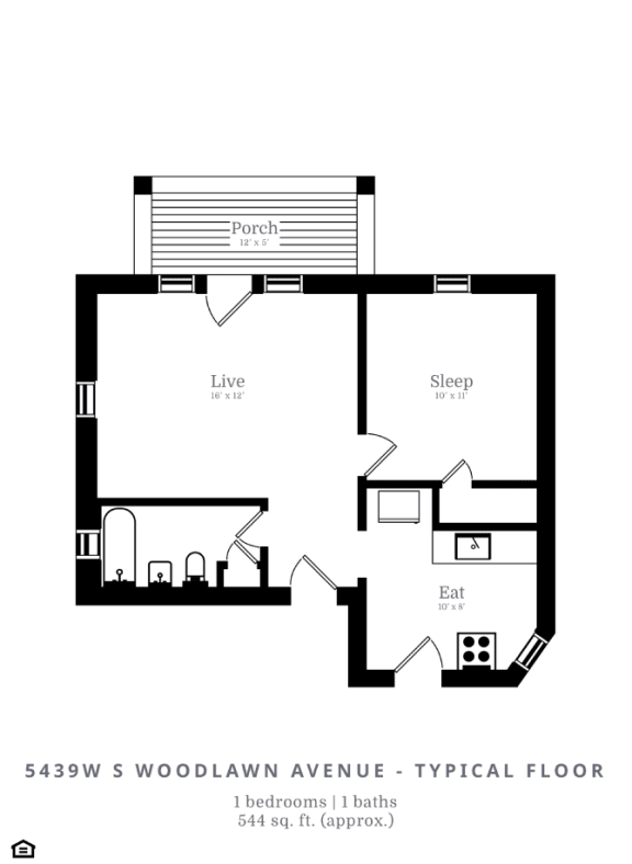 Floor Plan  1 Bed | 1 Bath (B1)