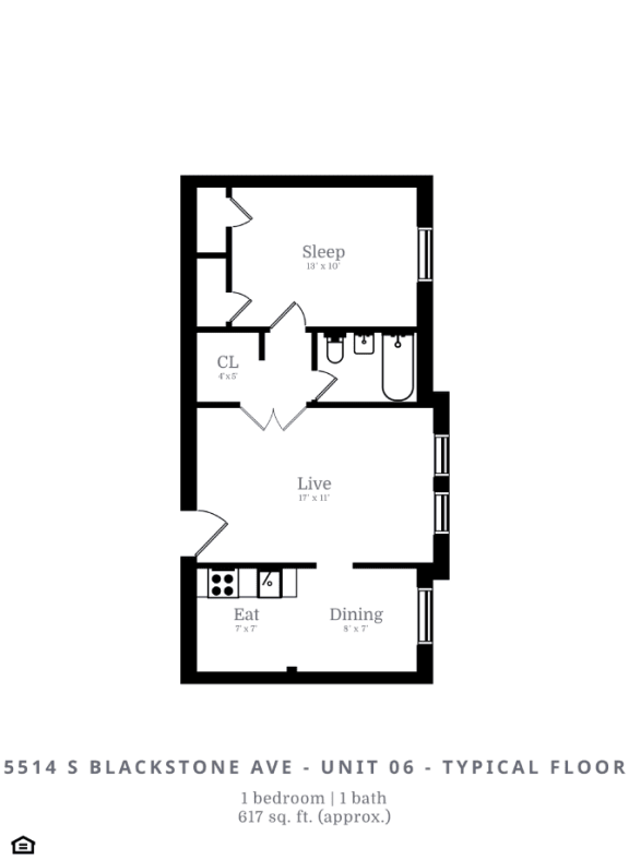 Floor Plan  1 Bed |1 Bath (B1)