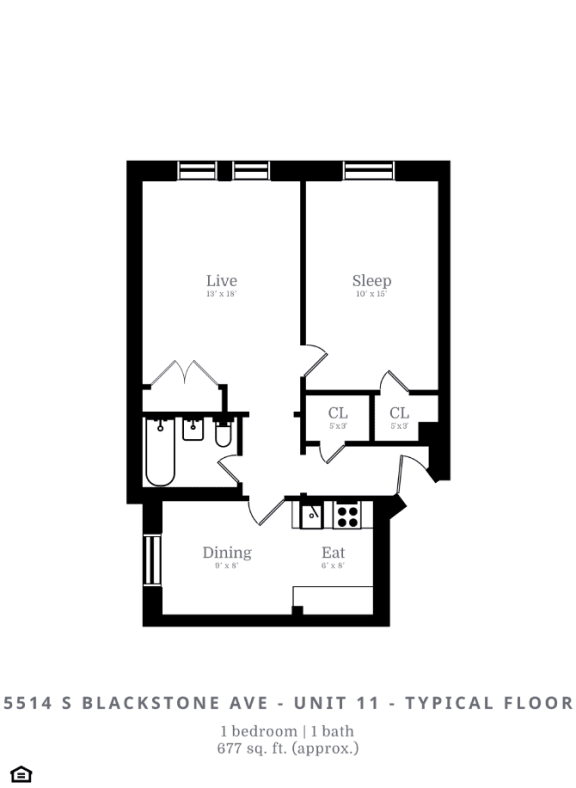 Floor Plan  1 Bed|1 Bath (B2)