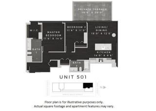 Unit 501 Floor Plan Unit 501 Floor Plan at 640 North Wells, Chicago, 60654