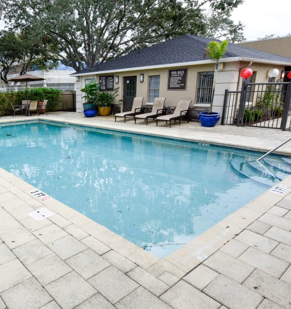 the swimming pool at our apartments