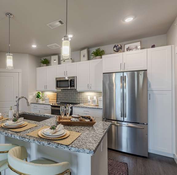 Westerly Apartments Living Area with Modern Decor and Outdoor Views