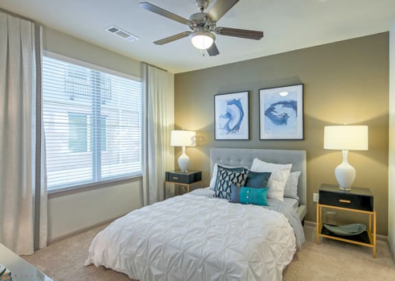 Bedroom With Ceiling Fan at The Maywood, Oklahoma, 73104