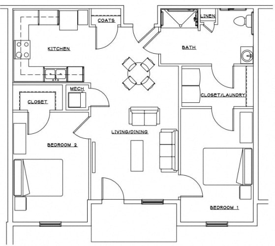 Floor Plan  2 Bedroom