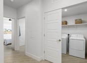 Thumbnail 8 of 24 - Laundry room with shelf and baskets on it at The Vue At Desert Color, Utah, 84790