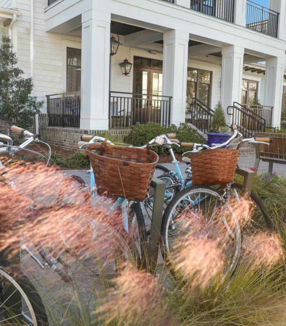 a group of bikes parked in front of a house at Wharf 7 Apartments, South Carolina, 29492