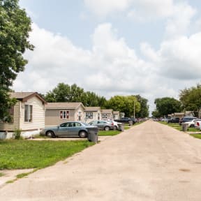 a street in a mobile home park at West Park Plaza in Grand Island, NE