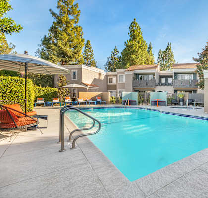 the swimming pool at our apartments