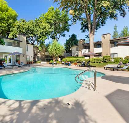 the swimming pool at our apartments