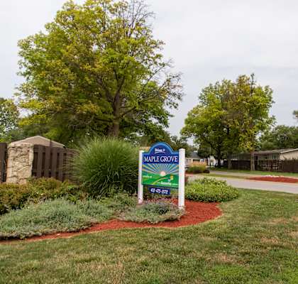 beautiful front entrance sign at Maple Grove in Lincoln, NE