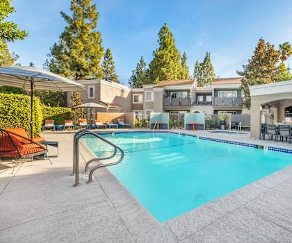 the swimming pool at our apartments