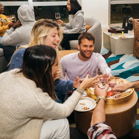 Community event wine night at The Q Playa - apartments in Culver City in Los Angeles, CA