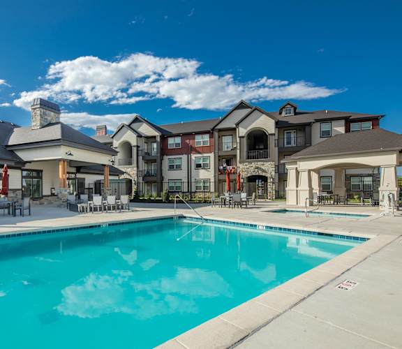 the swimming pool at our apartments