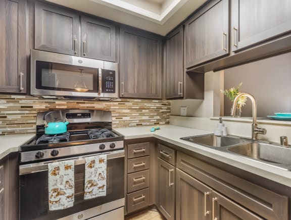 Fully Equipped Renovated Kitchens at 1750 on First Apartments, in Simi Valley, CA