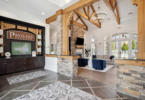 the lobby of the pavilion theater at the estates at johnsons crossing
