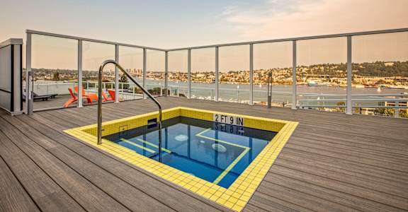 Hot Tub On Rooftop at The Summit at Lake Union, Seattle, WA, 98109