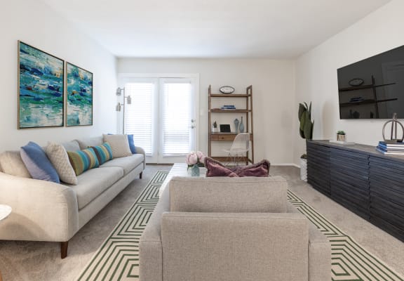 Living Room Interior at Gramercy Apartments, 945 Mohawk Hills, 46032
