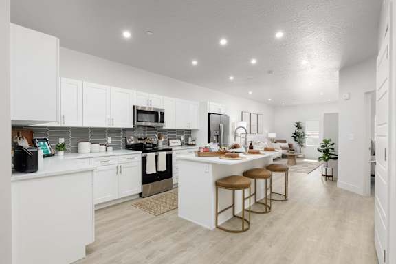Modern White Furniture in Kitchen at The Vue At Desert Color, Utah, 84790