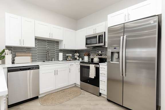 Double door refrigerator at The Vue At Desert Color, St. George, UT, 84790