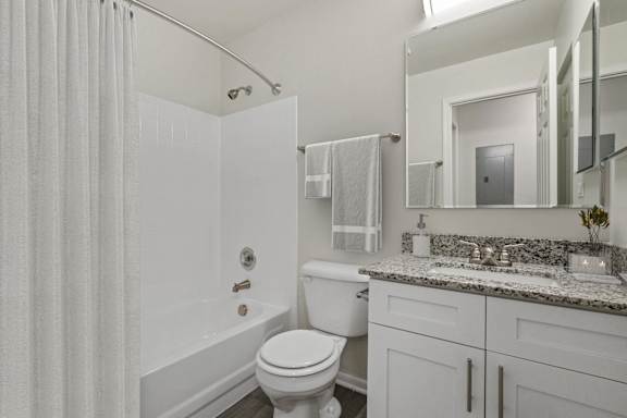 Bathroom with shower at The Winds at Poplar Creek, Schaumburg, IL