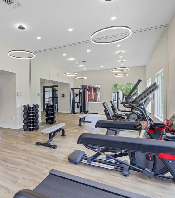 the gym at the preserve at green valley townhomes in green valley va