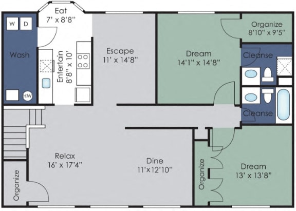 Bexley Floor Plan at Holly Point Apartments