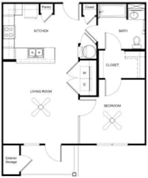  Floor Plan 1 Bedroom