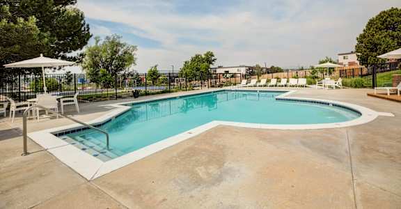 the swimming pool at our apartments
