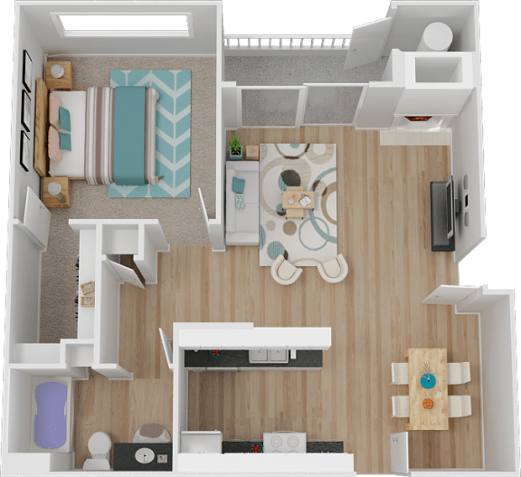 A 1 Bed 1 bath Floor Plan at Marina Village Apartments, Nevada, 89434