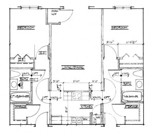  Floor Plan Two Bedroom - 883 Sq. Ft.