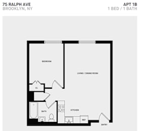  Floor Plan B Line 2 Bed 1 Bath
