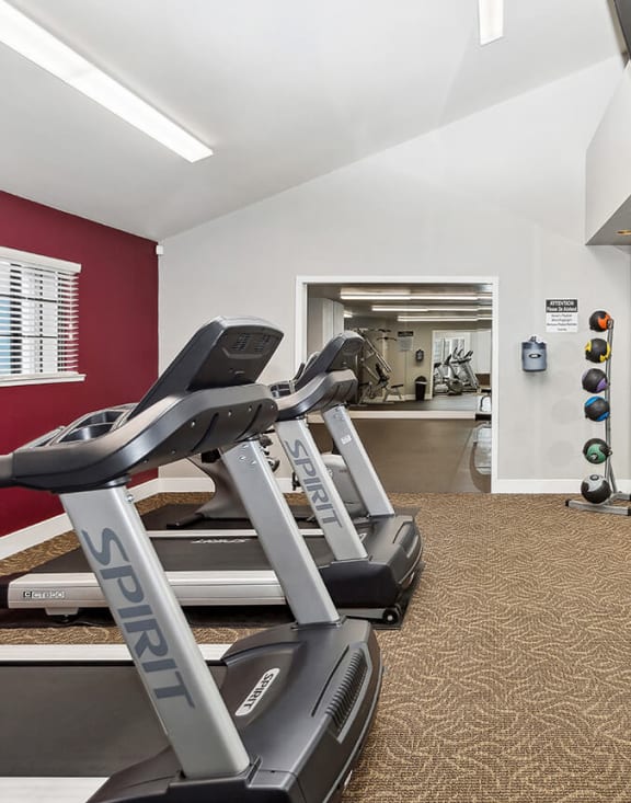 Community Fitness Center with Equipment at Meritage Apartments in Vallejo, CA-MEDAM.
