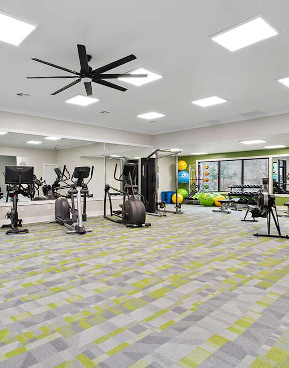 Community Fitness Center with Equipment at Element 41 Apartments located in Marietta, GA-MEDAM.
