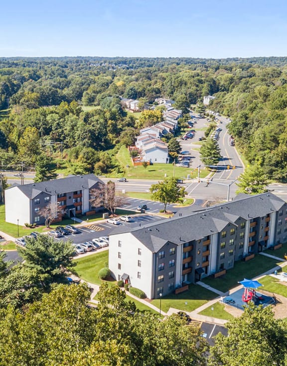 Aerial View of Community at Brightwood Forest Apartments in Dale City, VA-MEDAM.