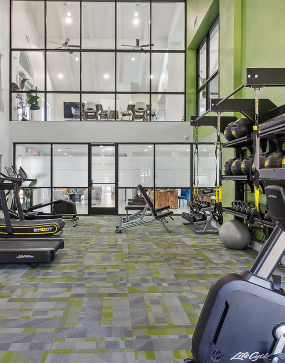 Community Fitness Center with Equipment at Meadow Ridge Apartments located in Las Vegas, NV-MEDAM.