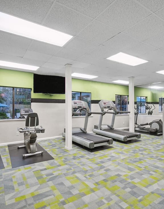 Community Fitness Center with Equipment at Westland Park Apartments in Jacksonville, FL-MEDAM.