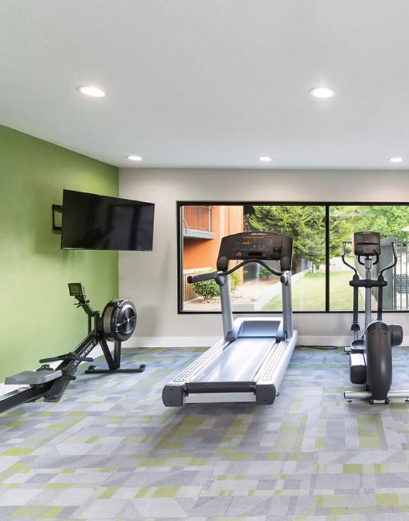 Community Fitness Center with Equipment at Indigo Park Apartments located in Albuquerque, NM-MEDAM.