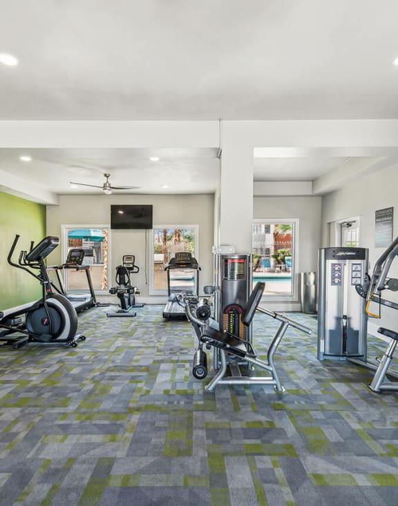 Community Fitness Center with Equipment at Stonegate Apartments located in Las Vegas, NV-MEDAM.